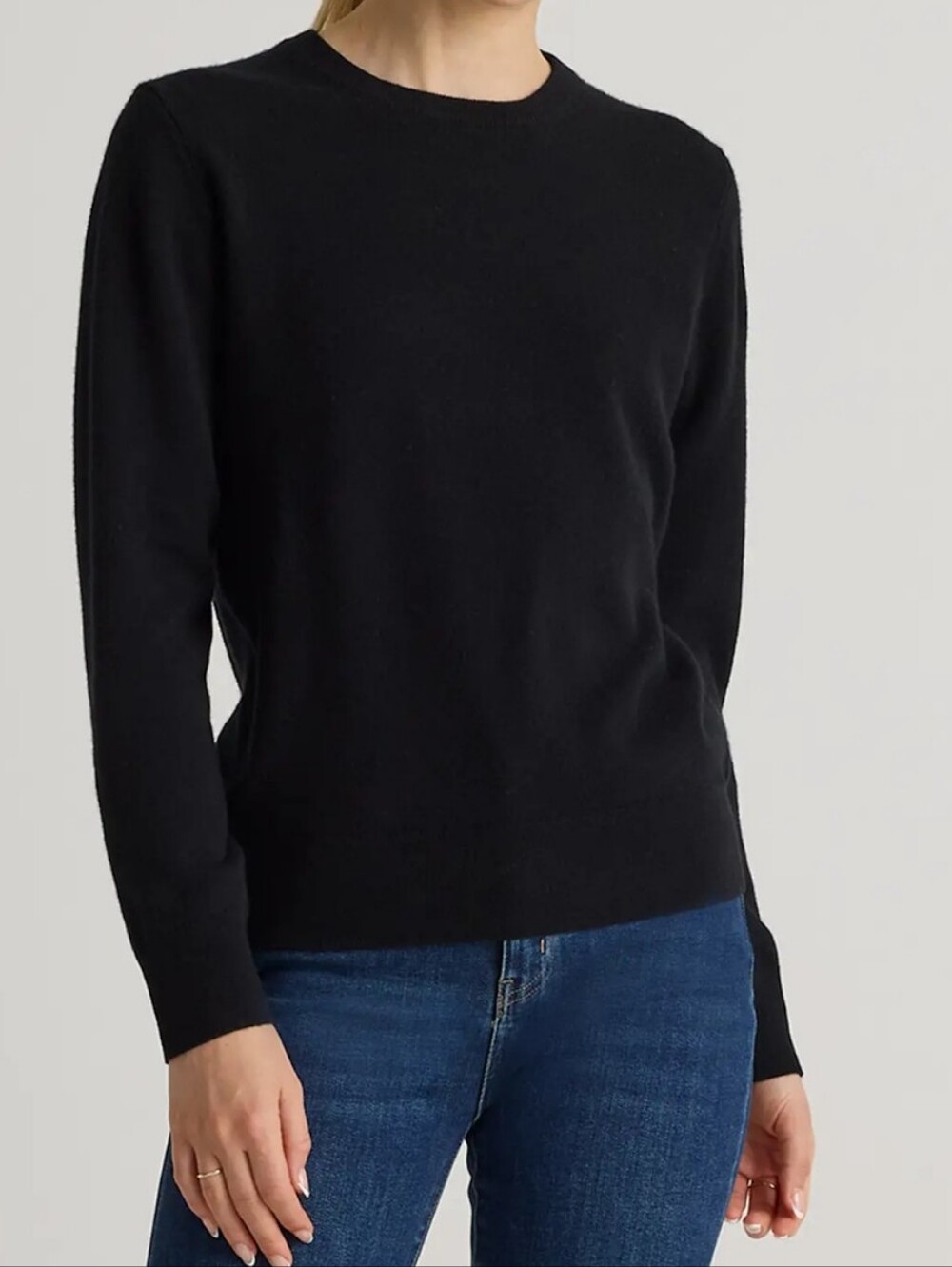 NWT Quince Mongolian Cashmere Crewneck Sweater Black Size XL